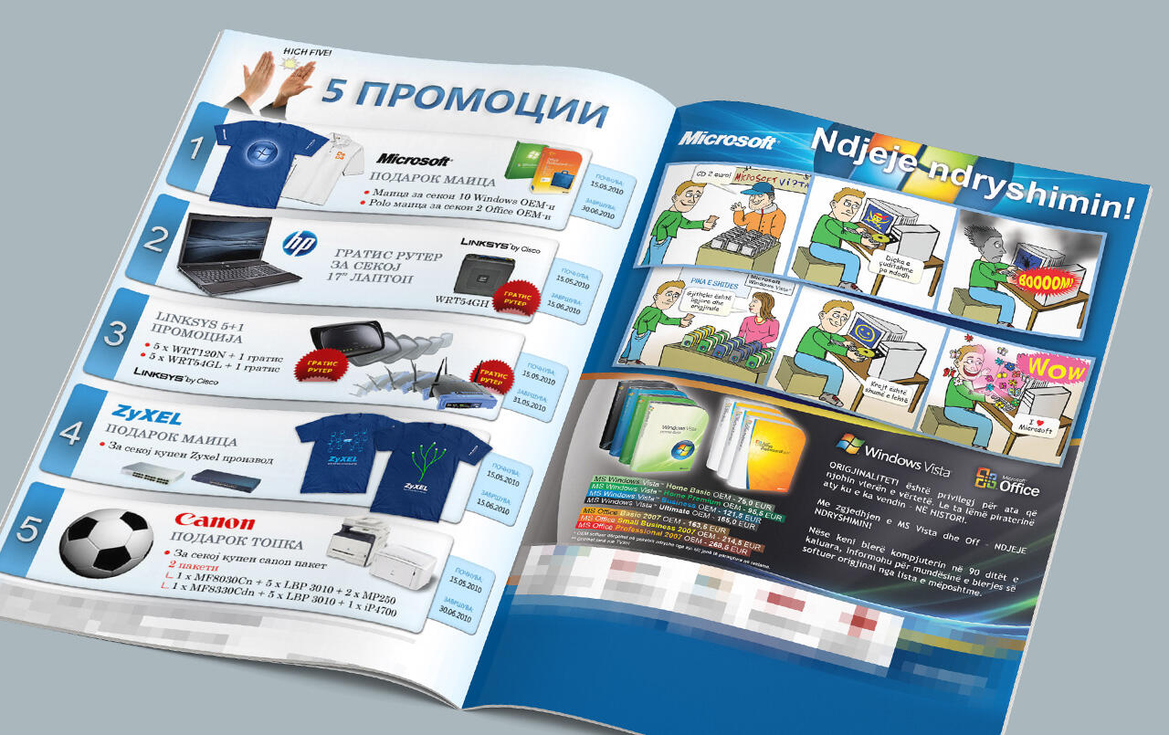 Promotions and Microsoft comic Ad