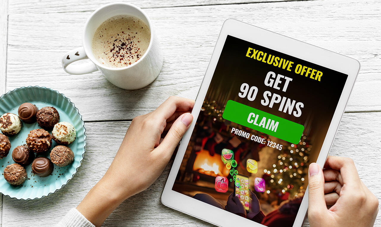 Christmas festive landing page for online slots