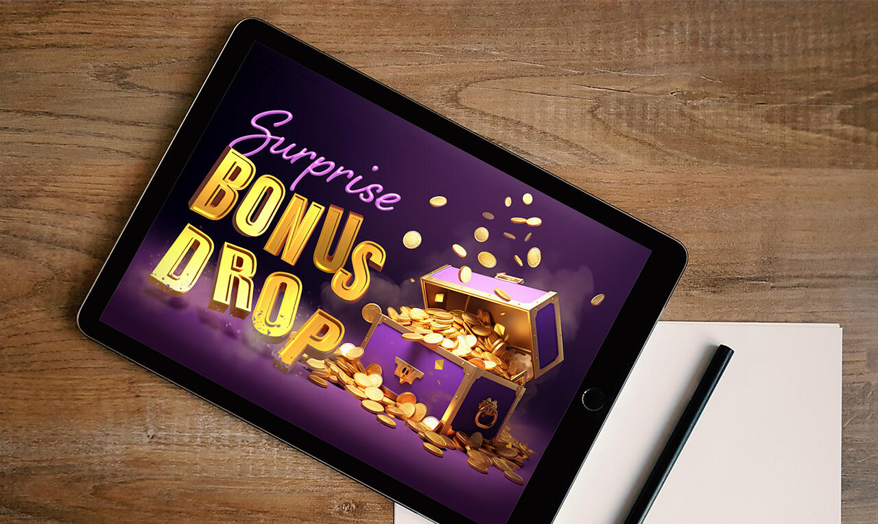 Bonus drop banner for online slots