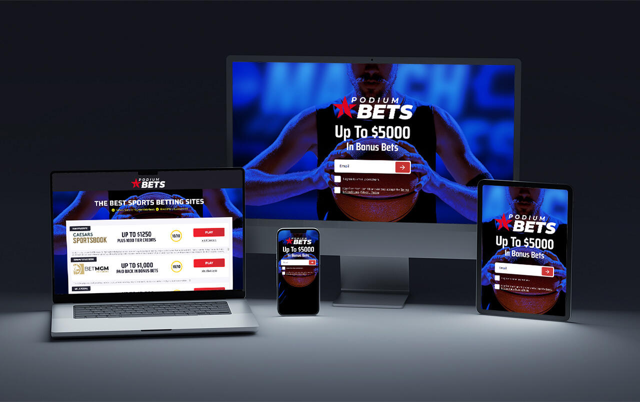 Podium Bets landing page basketball